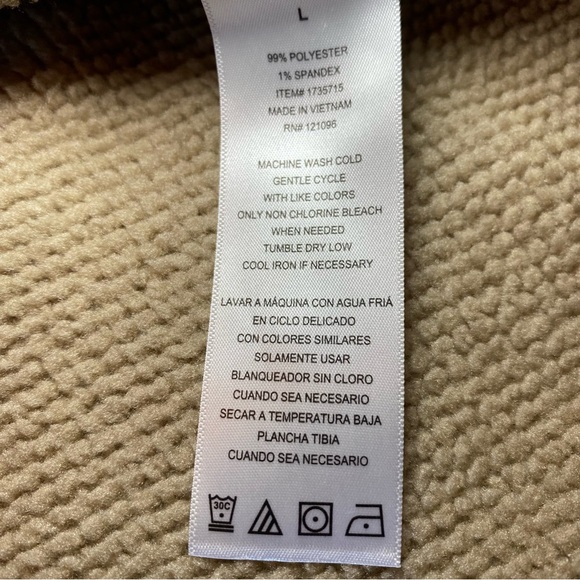 Men's Beige Fleece Jacket by Copper & Oak looks like a Corduroy Jacket. Size L - Picture 16 of 16